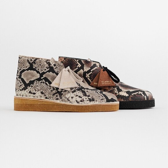 259. CLARKS x AIME LEON DORE Snakeskin Desert Boot 7.5 Men's EU Sz 40 - Picture 1 of 6